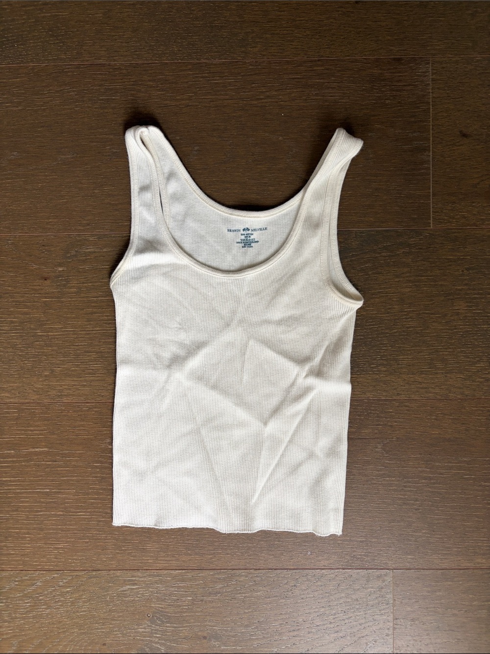 Brandy Melville Cream Ribbed Tank Top